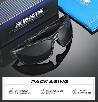 Nitrogen Polarized Wrap Around Sport Sunglasses for Men Women UV400 Protection Sun Glasses