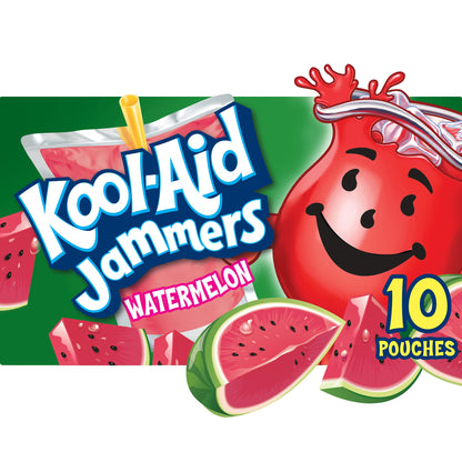 Kool-Aid Jammers Blue Raspberry Flavored Kids 0% Juice Drink (10 ct Box, 6 fl oz Pouches)