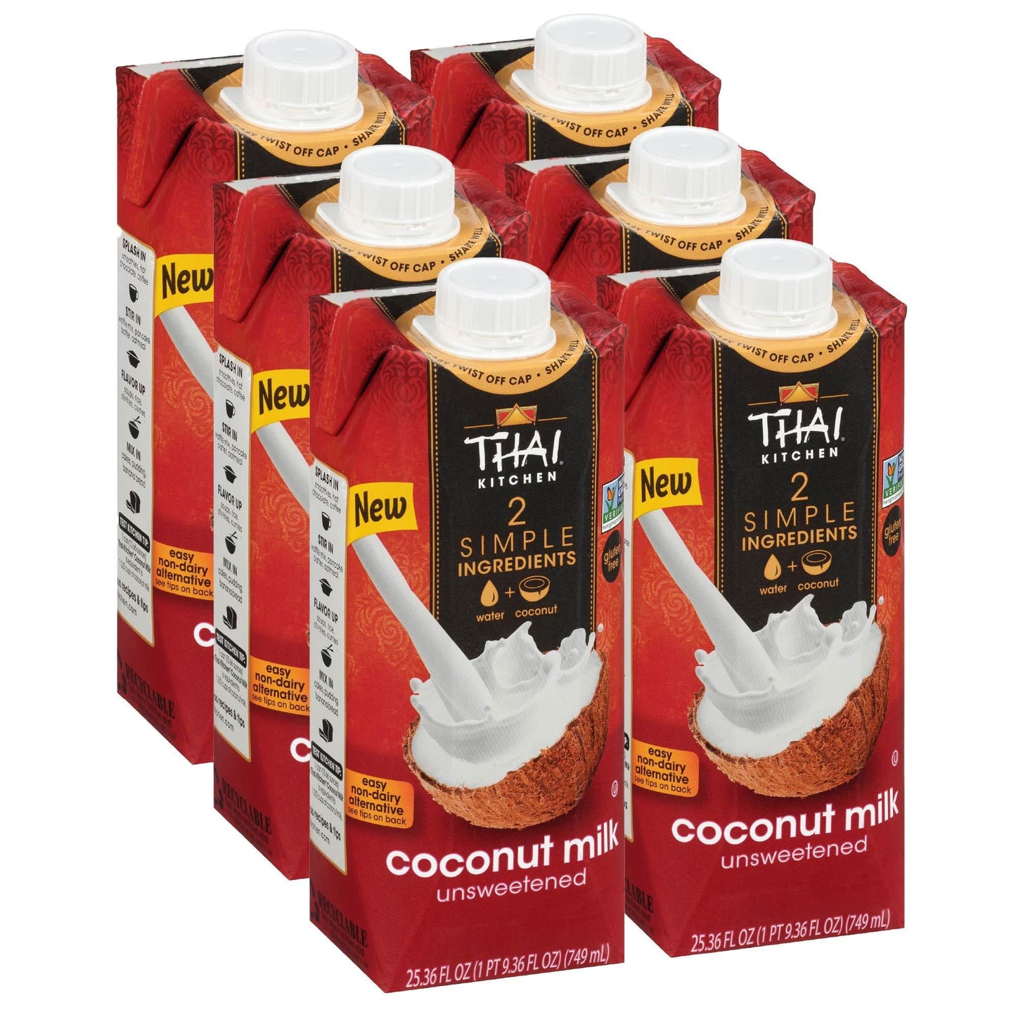 Thai Kitchen Gluten Free Unsweetened Coconut Milk, 13.66 fl oz (Pack of 12)