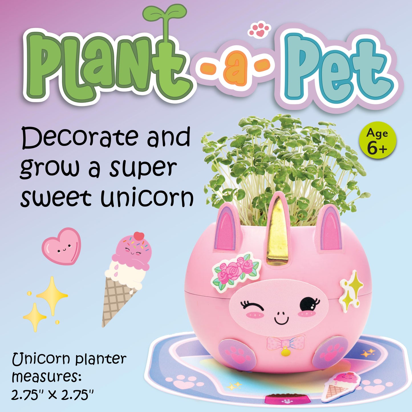 Creativity for Kids Plant-A-Pet: Kitty - Arts and Crafts for Kids Ages 6-8+, Gifts for Girls and Stocking Stuffers for Kids, Boy and Girl Toys, Chia Seed Plant Pet for Kids