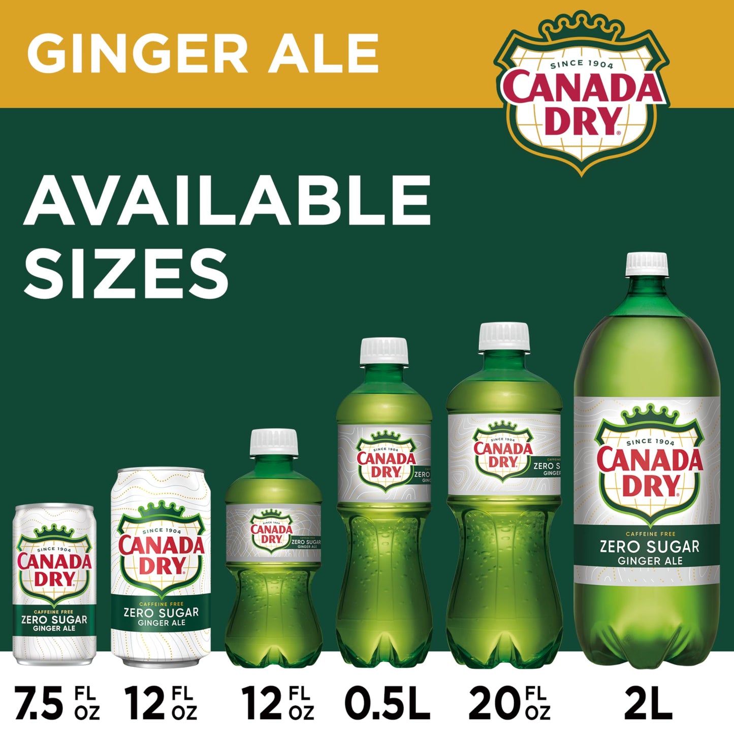 Canada Dry Zero Sugar Ginger Ale Soda, 12 fl oz cans (Pack of 12)