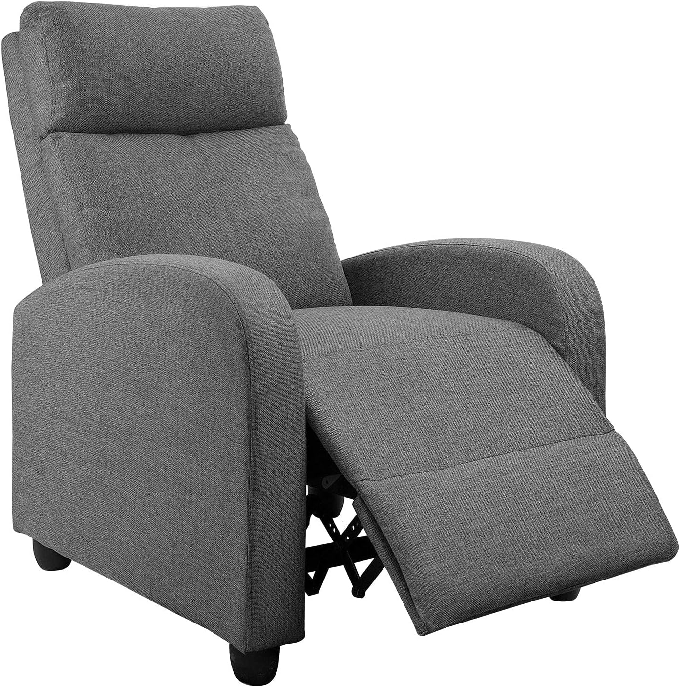 JUMMICO Recliner Chair Adjustable Home Theater Single Recliner Sofa Furniture with Thick Seat Cushion and Backrest Modern Living Room Recliners (Fabric, Aurora Grey)