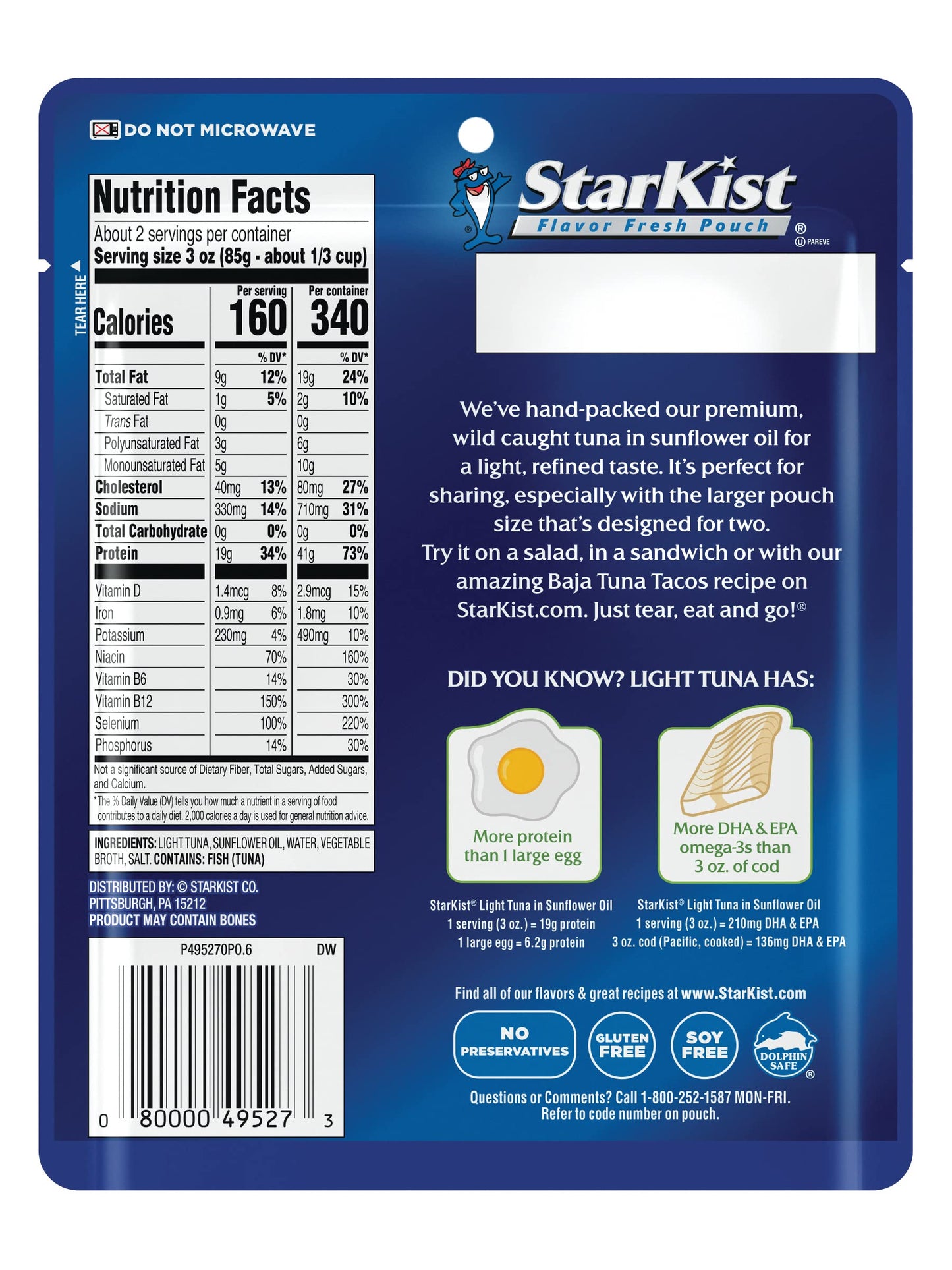 StarKist Chunk Light Tuna in Water, 2.6 Ounce (Pack of 10)