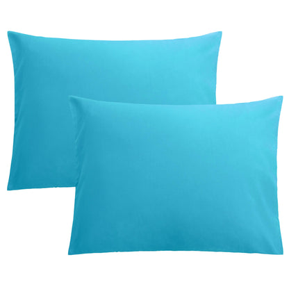 FLXXIE Microfiber Pillow Cases Standard Size, Soft Pillowcases with Envelope Closure, Wrinkle, Stain Resistant Pillow Covers, 20x26, Aqua