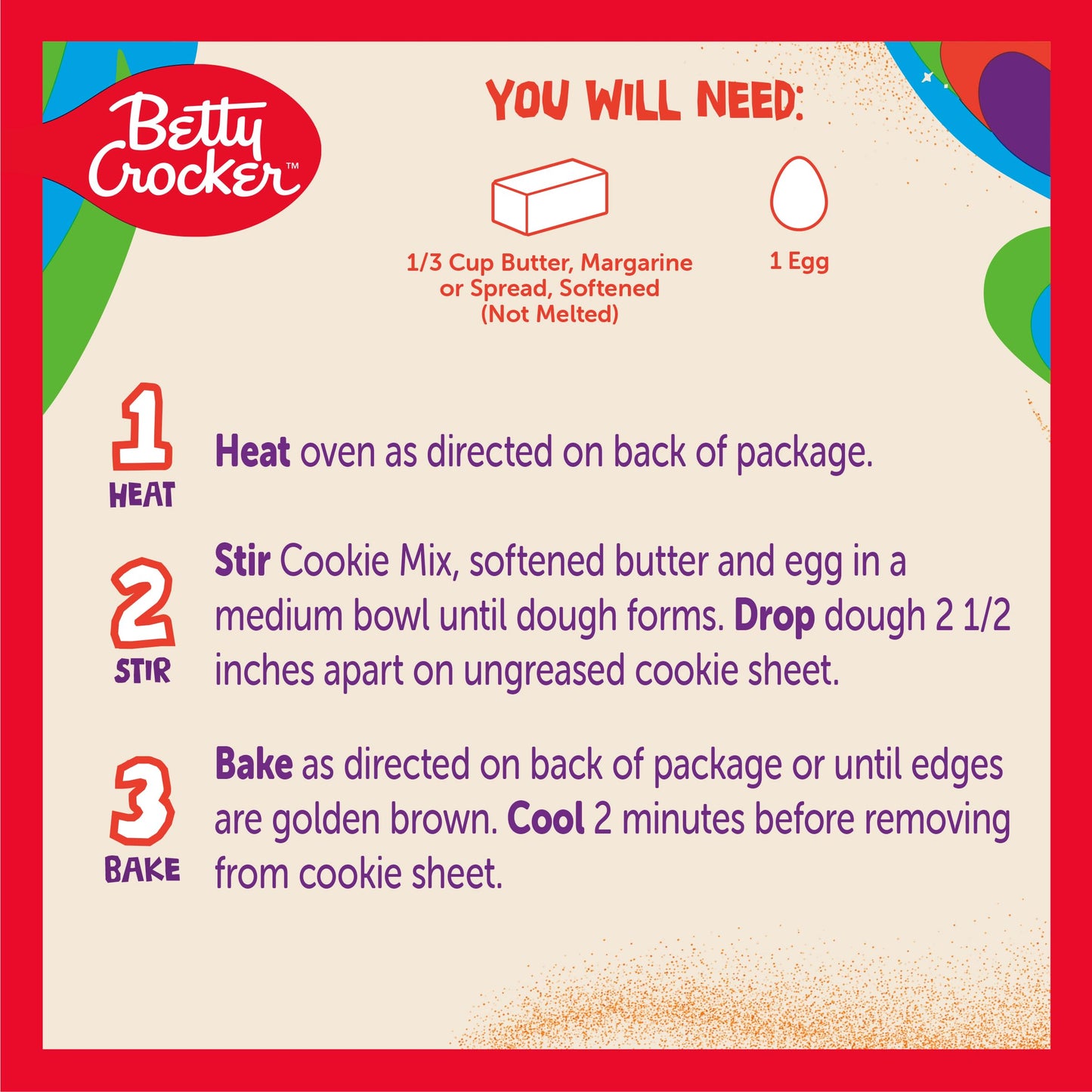 Betty Crocker Peanut Butter Cookie Mix, Makes twelve (12) 2-inch Cookies, 7.2 oz.