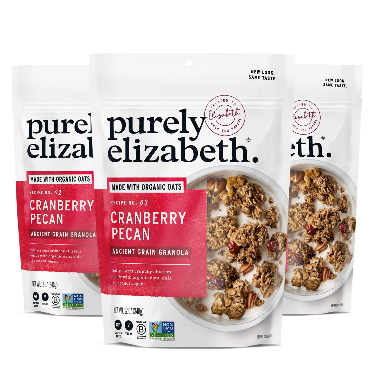 Purely Elizabeth Organic Original, Ancient Grain Granola, Gluten-Free, Non-GMO (3 Ct, 12oz Bags)