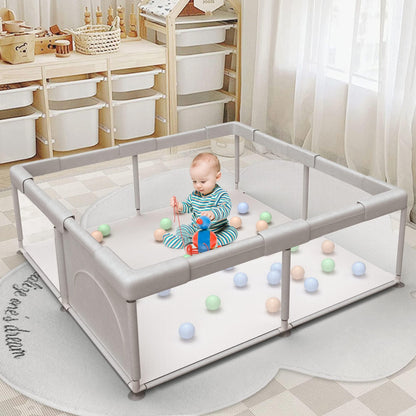 Baby Playpen Play Pens for Babies and Toddlers Baby Fence Baby Play Yards for Indoor & Outdoor with Breathable Mesh Anti-Fall Playpen