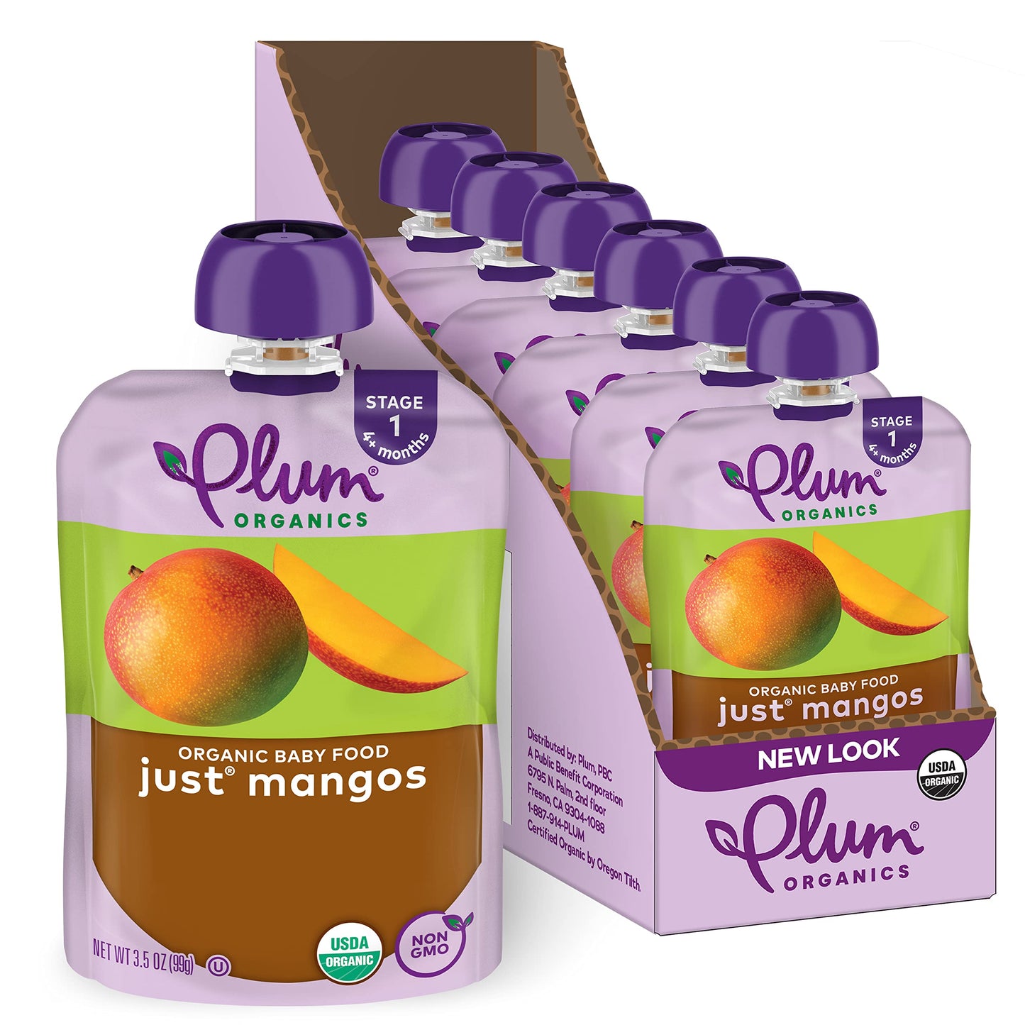 Plum Organics | Stage 1 | Organic Baby Food Meals [4+ Months] | Just Prunes | 3.5 Ounce Pouch (Pack Of 12) Packaging May Vary