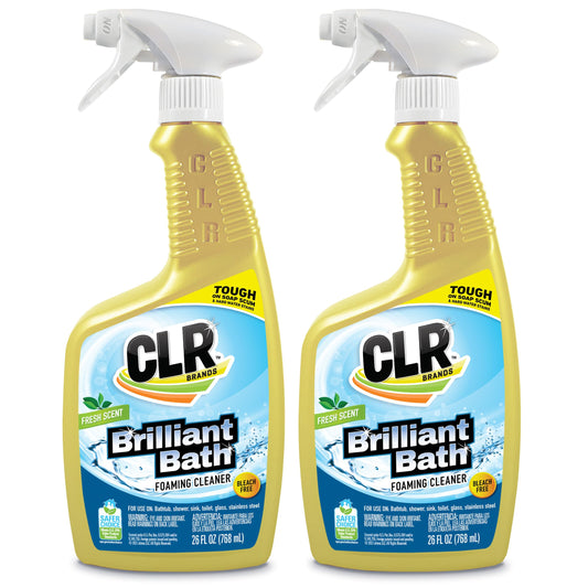 CLR Brilliant Bath Foaming Bathroom Cleaner Spray - For Use On Toilet, Bath, Shower, Sink, Glass, Stainless Steel - Fresh Scent, 26 Ounce Bottle (Pack Of 2)