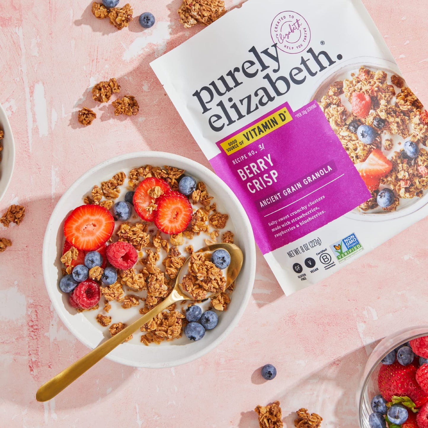 Purely Elizabeth Organic Original, Ancient Grain Granola, Gluten-Free, Non-GMO (3 Ct, 12oz Bags)