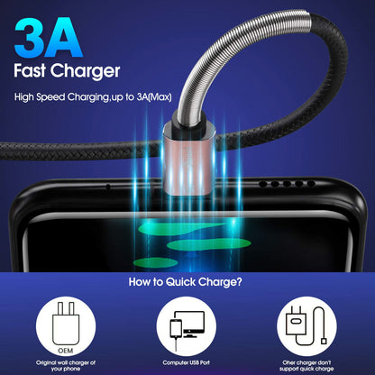 USB Type C Cable 10ft, [2 Pack] USB A 2.0 to USB-C 10 ft Type C Fast Charger Extra Long Durable TPE USBC to USBA Cord for iPhone 15 Pro Samsung Galaxy A10/A20/A51/S10/S9/S8 Plus/Note 9/8,LG