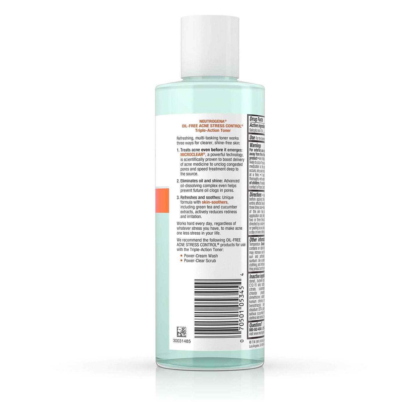 Neutrogena Oil-Free Acne Stress Control Triple-Action Toner, 8 Fluid Ounce