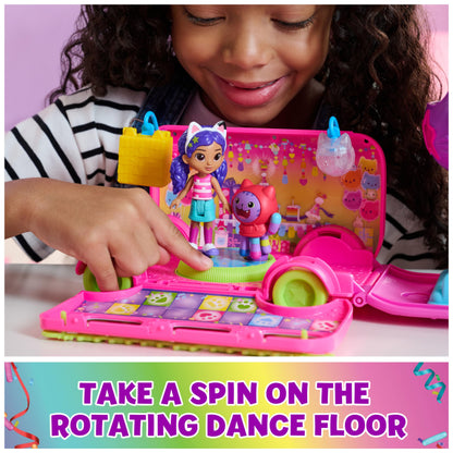 Gabby's Dollhouse Celebration Party Bus, Transforming Playset with Gabby & DJ Catnip Toy Figures & Dollhouse Accessories, Kids Toys for Ages 3 and Up