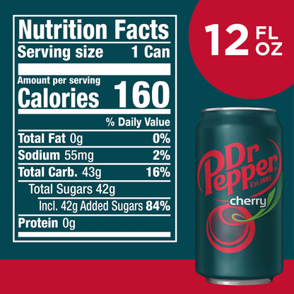 Dr Pepper Zero Strawberries and Cream Soda, 12 fl oz cans, 12 Pack