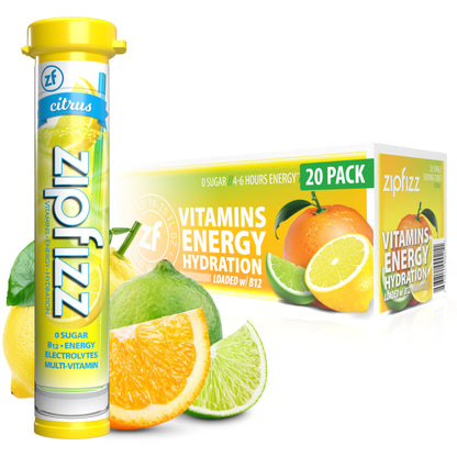 Zipfizz Energy Drink Mix, Electrolyte Hydration Powder with B12 and Multi Vitamin, Berry (12 Count)