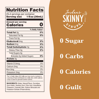 Jordan's Skinny Syrups Sugar Free Coffee Syrup, Vanilla Flavor Drink Mix, Zero Calorie Flavoring for Chai Latte, Protein Shake, Food and More, Gluten Free, Keto Friendly, 25.4 Fl Oz, 2 Pack