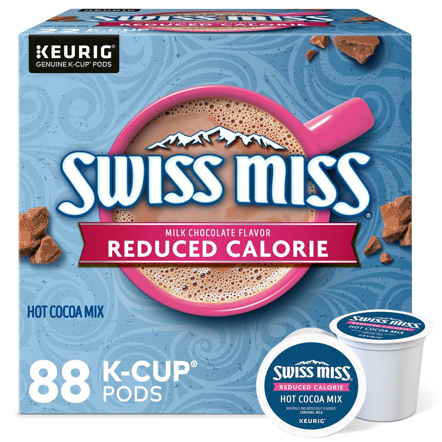 Swiss Miss Milk Chocolate Hot Cocoa, Keurig Single-Serve K-Cup Pods, 44 Count