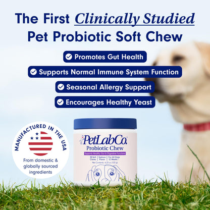 PetLab Co. Probiotics for Dogs, Support Gut Health, Diarrhea, Digestive Health & Seasonal Allergies - Pork Flavor - 30 Soft Chews - Packaging May Vary (Value 3-Pack)