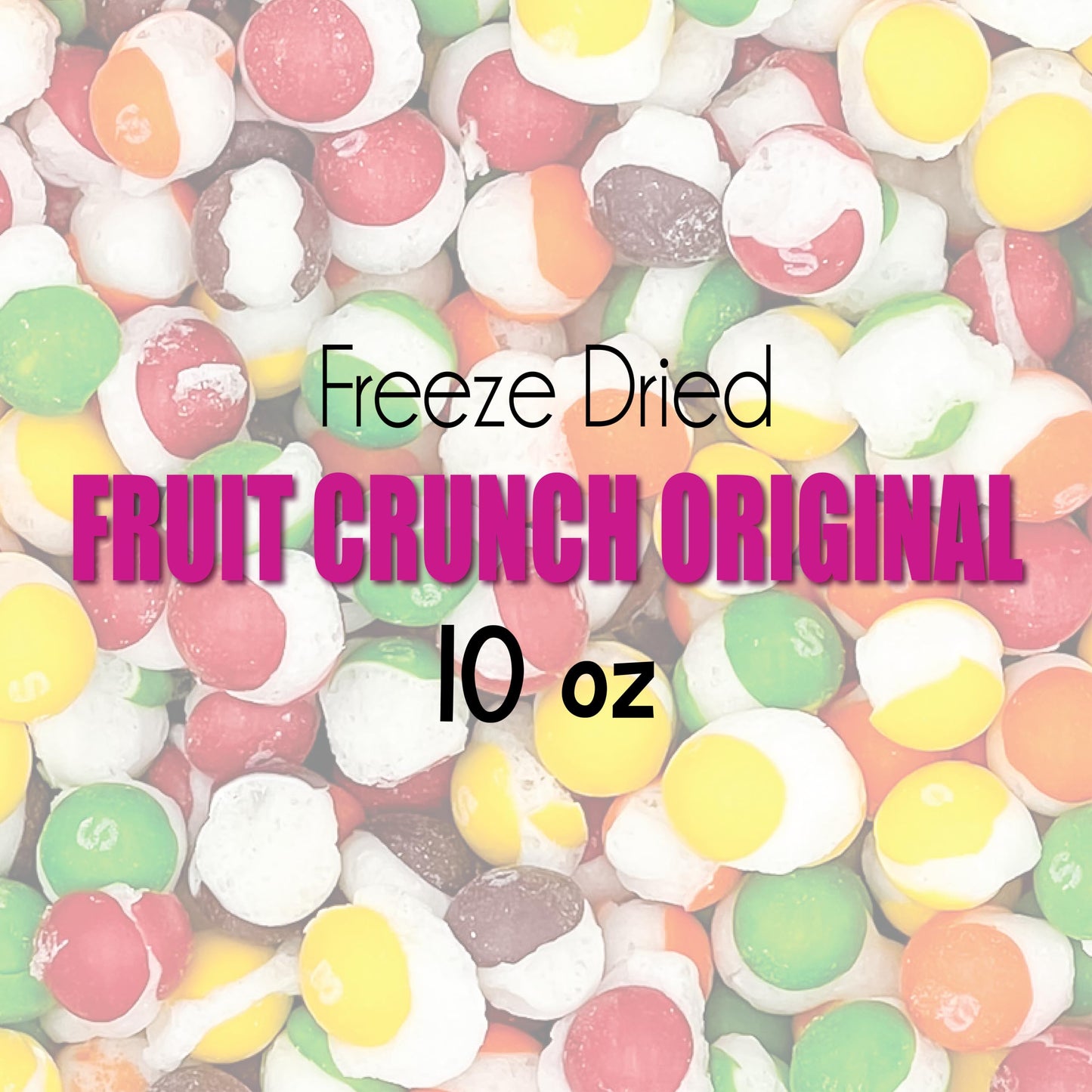 Fruit Crunch Original Candy Freeze Dried 16 oz 1 pound - Assortment Strawberry, Orange, Lemon, Grape, Lime Flavors Large 1lb Big Bag Pouch - Ideal Gift Snack 16oz