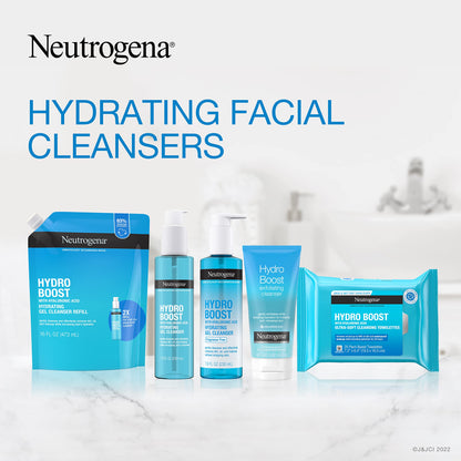 Neutrogena Hydro Boost Soothing Milk Facial Cleanser with Hyaluronic Acid, Hydrating Face Wash Gently Lifts Dirt & Oil Leaving Soft Soothed Skin, Hypoallergenic, Fragrance-Free, 7.8 Fl. Oz