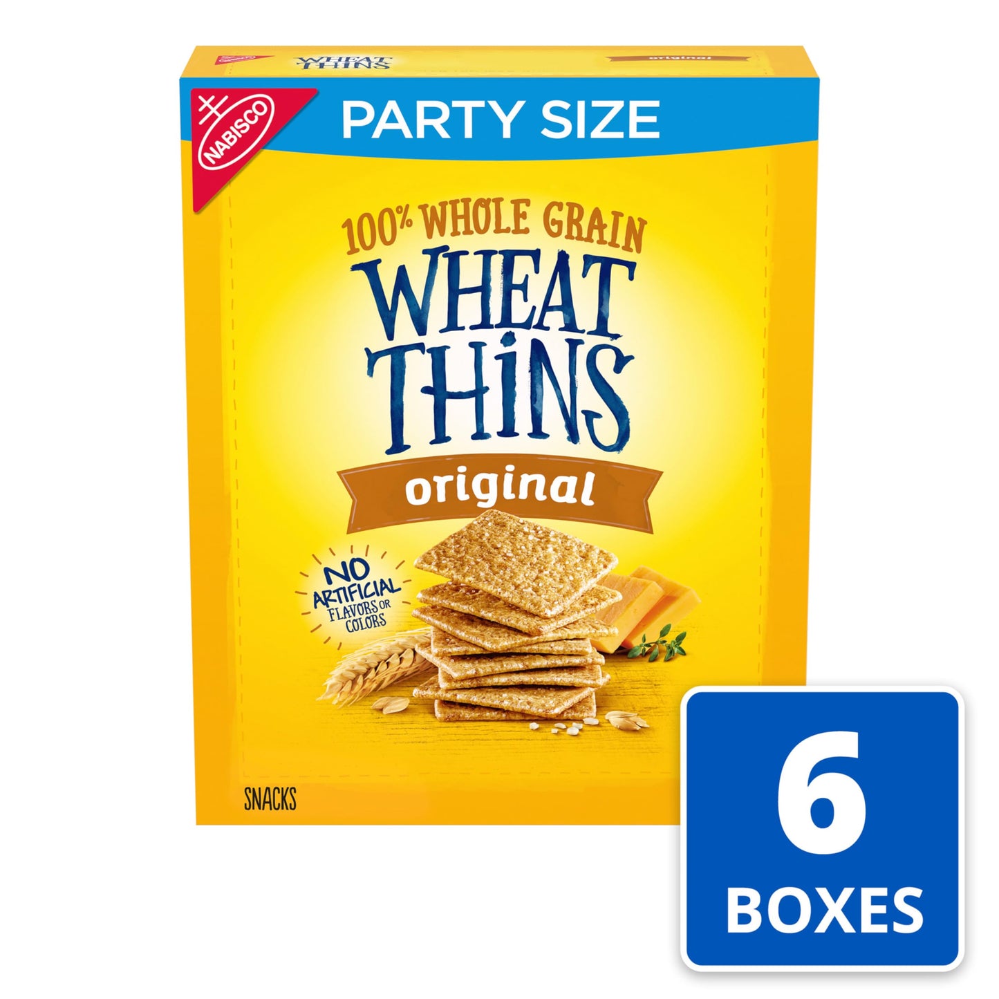 Wheat Thins Original Whole Grain Wheat Crackers, Party Size, 20 oz Box