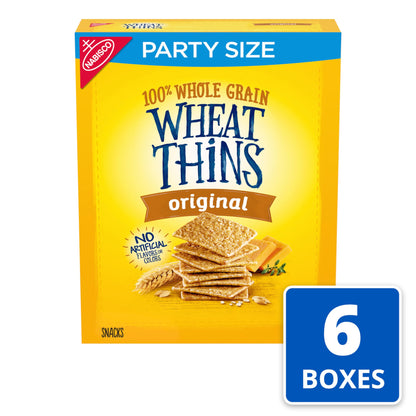 Wheat Thins Original Whole Grain Wheat Crackers, Party Size, 20 oz Box