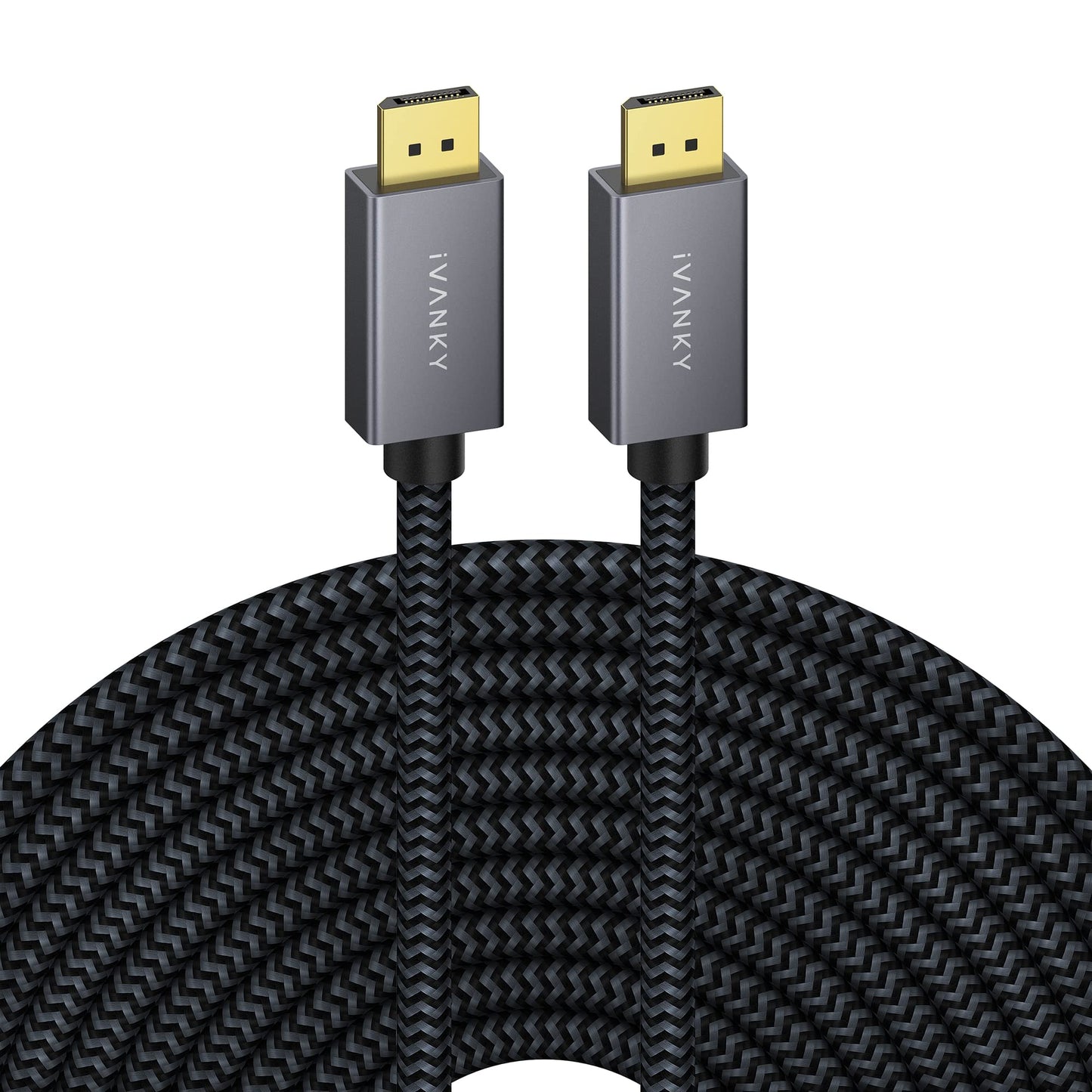 IVANKY VESA Certified DisplayPort Cable, 6.6ft DP Cable 1.2,[4K@60Hz, 2K@165Hz, 2K@144Hz], Gold-Plated Braided High Speed Display Port Cable 144Hz, for Gaming Monitor, Graphics Card, TV, PC, Laptop