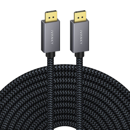 IVANKY VESA Certified DisplayPort Cable, 6.6ft DP Cable 1.2,[4K@60Hz, 2K@165Hz, 2K@144Hz], Gold-Plated Braided High Speed Display Port Cable 144Hz, for Gaming Monitor, Graphics Card, TV, PC, Laptop