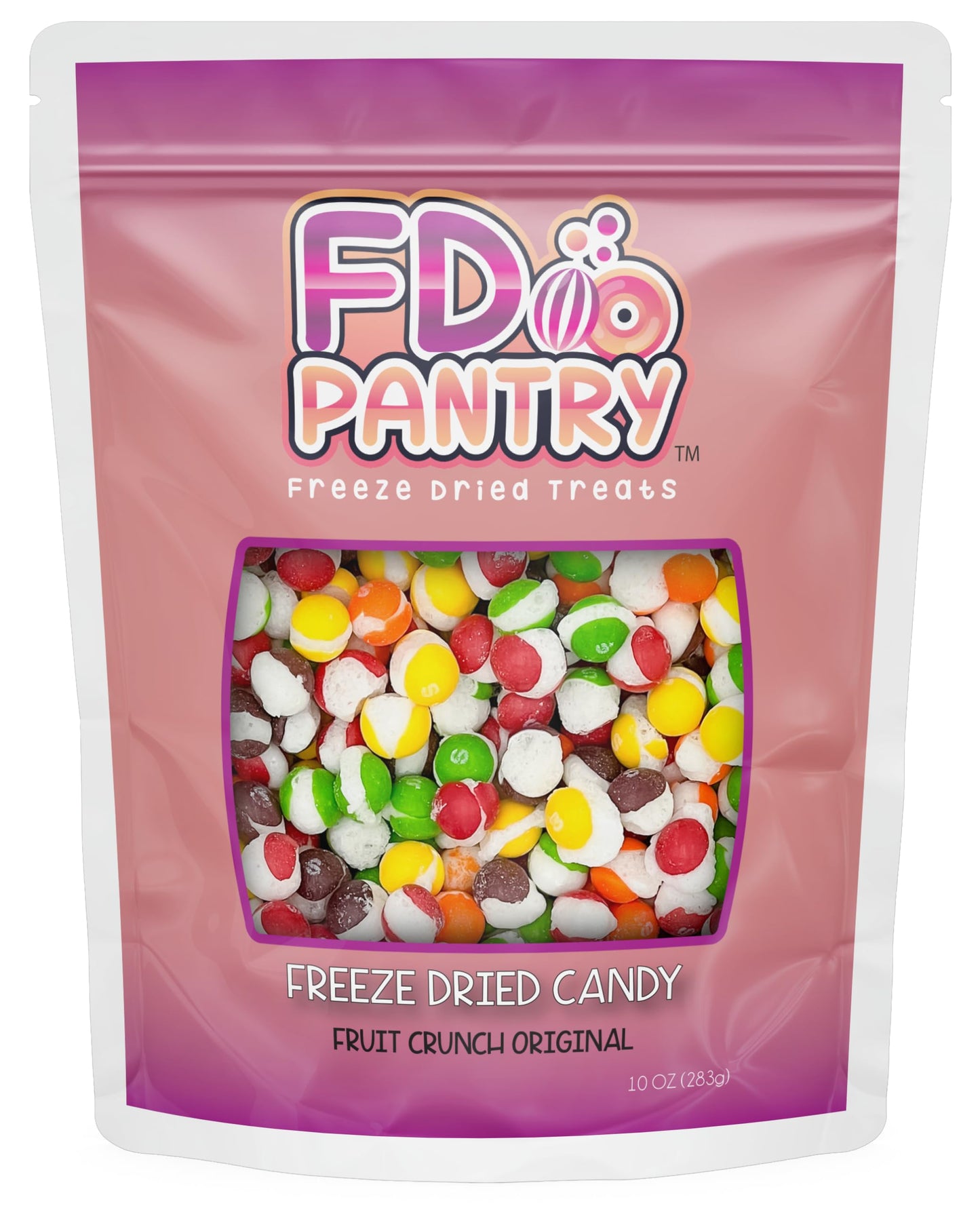 Fruit Crunch Original Candy Freeze Dried 16 oz 1 pound - Assortment Strawberry, Orange, Lemon, Grape, Lime Flavors Large 1lb Big Bag Pouch - Ideal Gift Snack 16oz