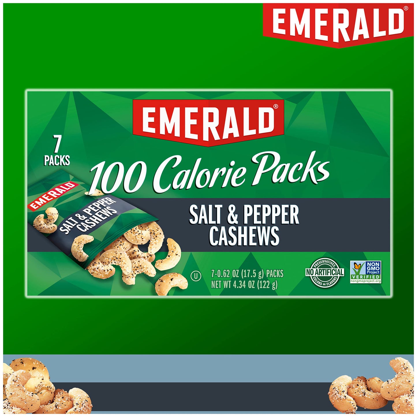 Emerald Nuts Mixed Nuts Variety Pack 18ct (1-Pack) , 100-Calorie Individual Packs , Features Dry Roasted Almonds, Natural Almonds & Walnuts, and Roasted & Salted Cashews