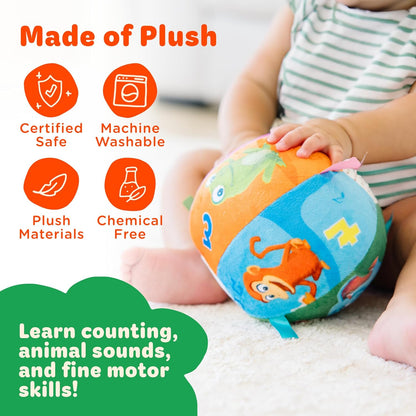 Move2Play, Toddler & Baby Ball with Music and Sound Effects, Baby Toy for 6 to 12 Months, Boy and Girl 1 Year Old Birthday Gift