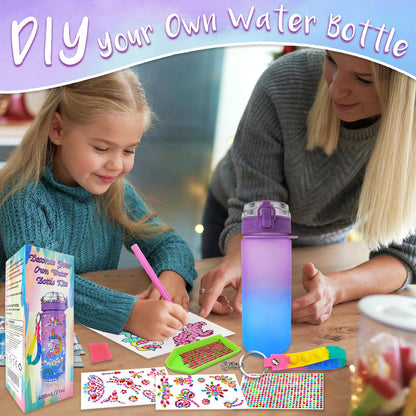 EDsportshouse Decorate Your Own Water Bottle Kits for Girls Age 4-6-8-10,Mermaid Painting Crafts,Fun Arts and Crafts Gifts Toys for Girls Birthday Christmas(Mermaid)