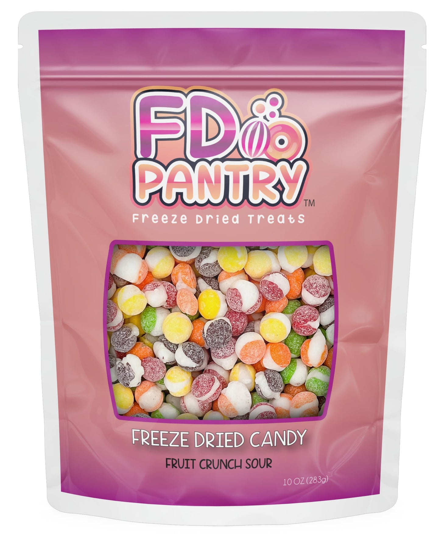 Fruit Crunch Original Candy Freeze Dried 16 oz 1 pound - Assortment Strawberry, Orange, Lemon, Grape, Lime Flavors Large 1lb Big Bag Pouch - Ideal Gift Snack 16oz