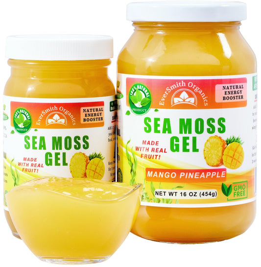 Wildcrafted Irish Sea Moss Gel | Made in USA | Rich in Vitamins & Minerals | Sea Moss Gel Organic Raw | Nutritional Supplement | Mango Pineapple (16 oz)