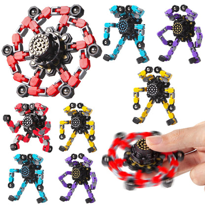 Transformable Fidget Spinners 4 Pcs for Kids and Adults Stress Relief Sensory Toys for Boys and Girls Fingertip Gyros for ADHD Autism for Kids Gifts (Fidget Toy 4pc)