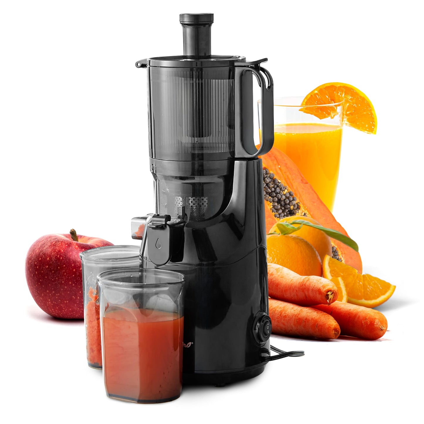 Elite Gourmet ETS623 BPA-Free Electric Citrus Juicer, Compact, Large Volume, Pulp Control, Oranges, Lemons, Limes, Grapefruits with Easy Pour Spout, 24oz, Black/Stainless Steel