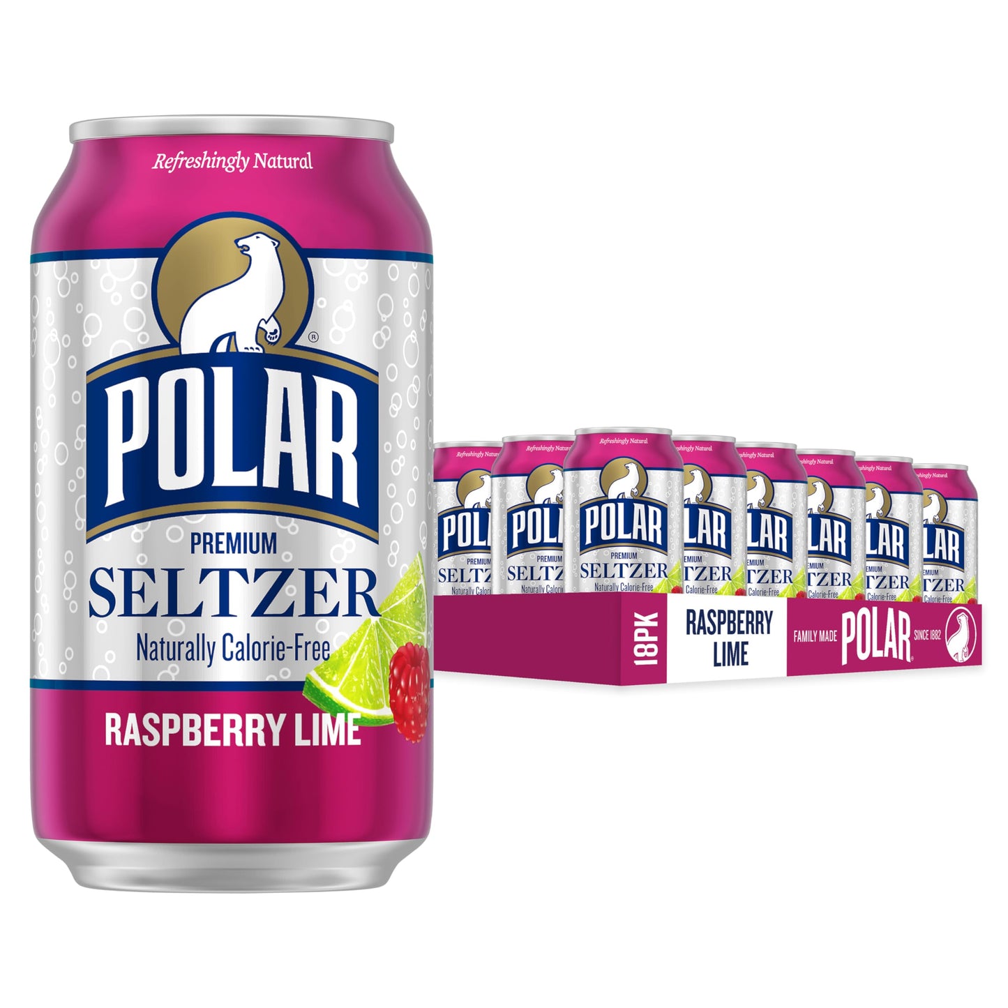 Polar Seltzer Water Original, 12 fl oz cans, 18 pack