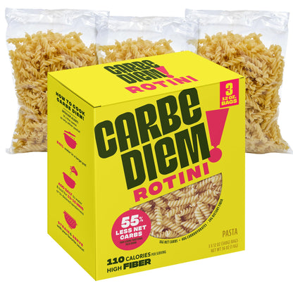 CARBE DIEM! Spaghetti | 3x 12oz Bags | Lower Net Carb Pasta with a Traditional Flavor & Texture | Pasta Re-Imagined for Healthy Lifestyles | Spaghetti Pasta | Spaghetti Noodles | Lower Calorie Pasta