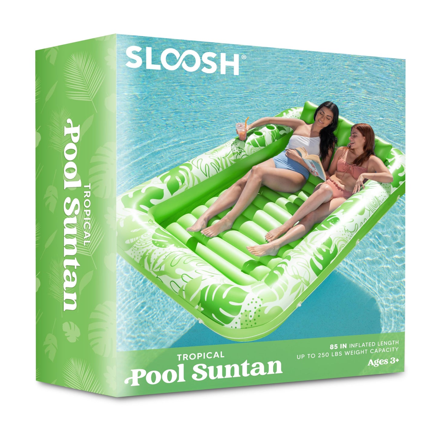 Sloosh Inflatable Tanning Pool Lounger Float for Adults, 70" x 46" Large Suntan Tub Pool Floats Sun Tan Tub Ice Bath Tub Tanning Bed Blow up Pool Raft Lounge Floatie, L-Blue