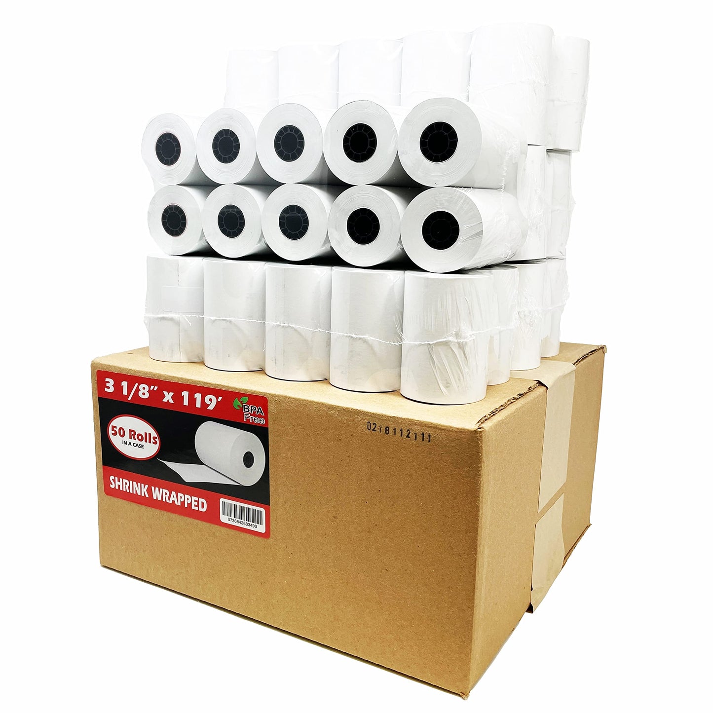 (50 Rolls) 3 1/8 x 230 Thermal Paper Receipt Rolls (55 GSM Premium Quality German Paper) Fits All POS Cash Registers BPA Free - BuyRegisterRolls