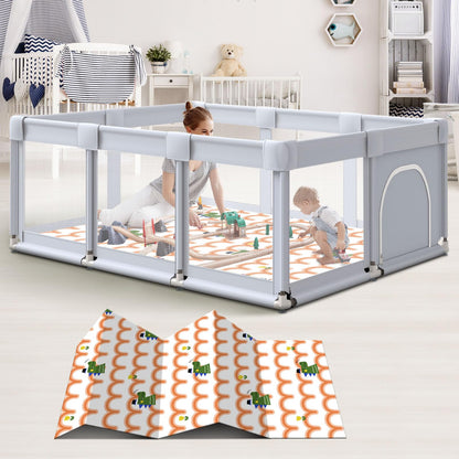 Baby Playpen Play Pens for Babies and Toddlers Baby Fence Baby Play Yards for Indoor & Outdoor with Breathable Mesh Anti-Fall Playpen