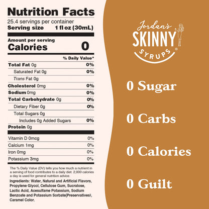 Jordan's Skinny Syrups Sugar Free Coffee Syrup, Vanilla Flavor Drink Mix, Zero Calorie Flavoring for Chai Latte, Protein Shake, Food and More, Gluten Free, Keto Friendly, 25.4 Fl Oz, 2 Pack