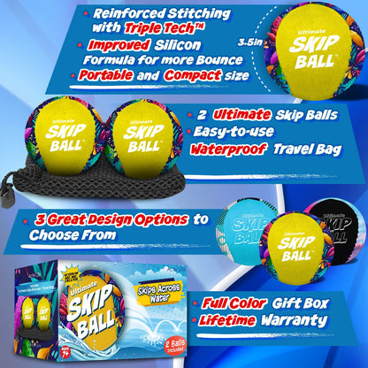 Activ Life The Ultimate Skip Ball – Water Bouncing Ball (2 Pack) Create Lasting Memories with Your Friends & Family at The Beach, Lake or Pool - Great for All Ages