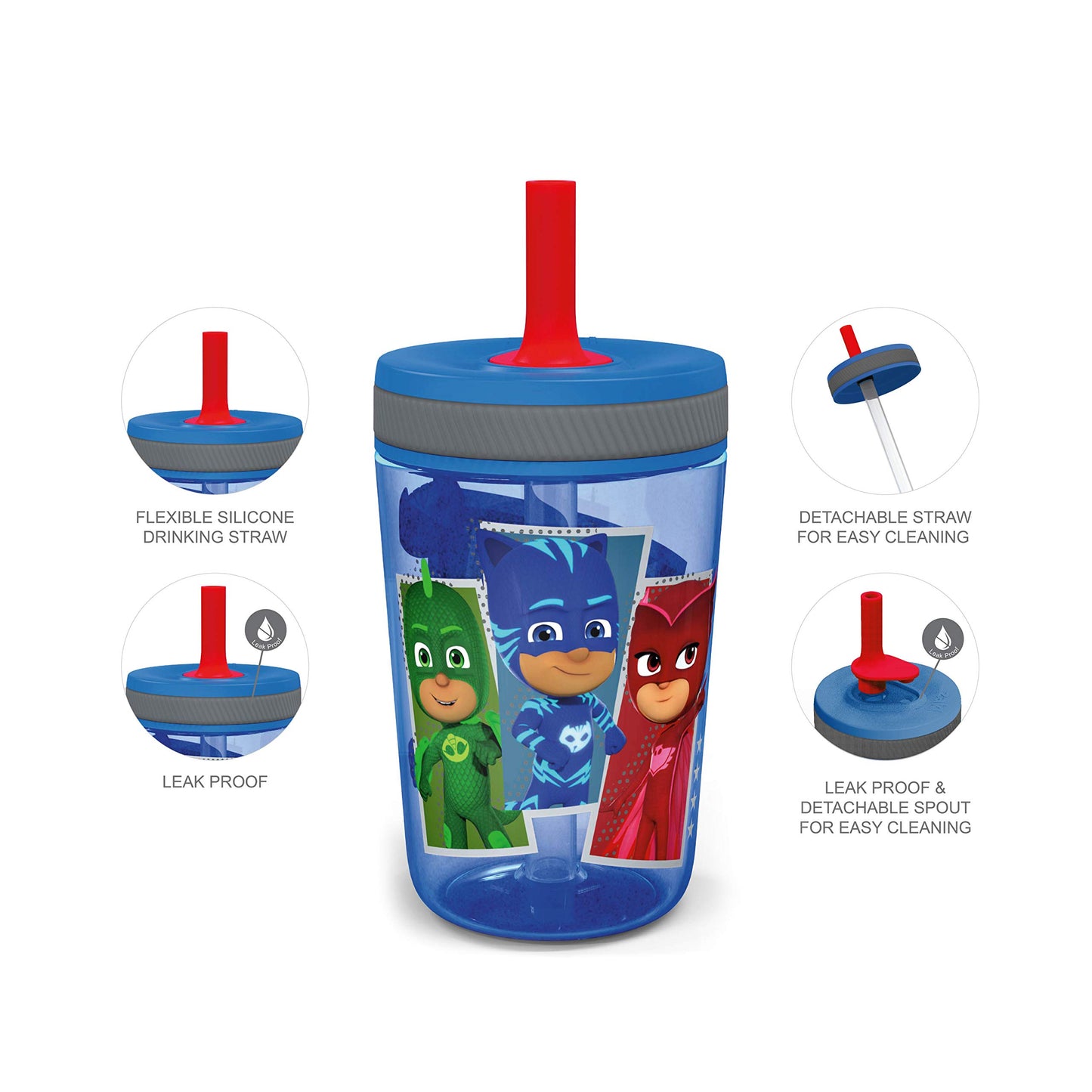 Zak Designs 15oz Bluey Kelso Tumbler Set, BPA-Free Leak-Proof Screw-On Lid with Straw Made of Durable Plastic and Silicone, Perfect Bundle for Kids, 2 Count (Pack of 1)