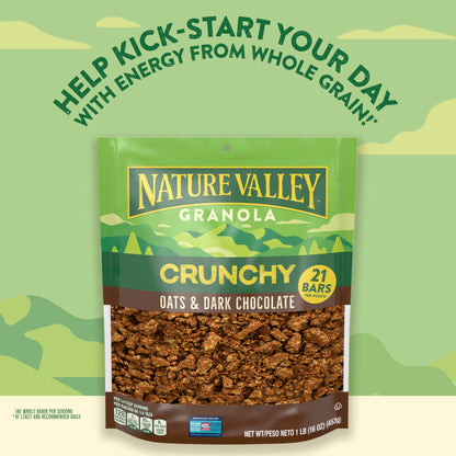 Nature Valley Crunchy Granola, Oats and Honey, Resealable Bag, 16 OZ