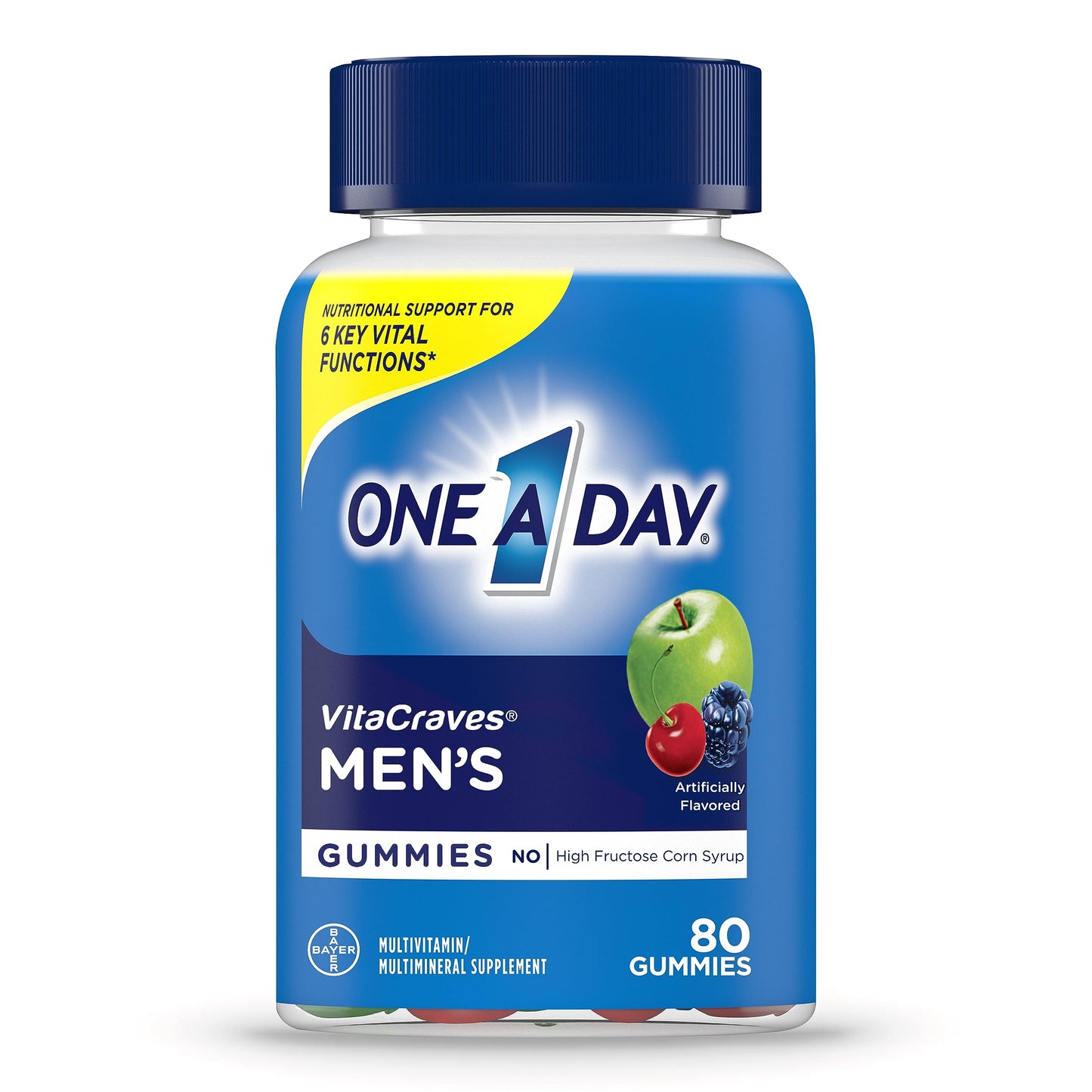 One A Day Men’s Multivitamin Gummies, Multivitamin for Men with Vitamin A, C, D, E, Calcium & More To Support Healthy Muscle Function, Gummies, 80 Count