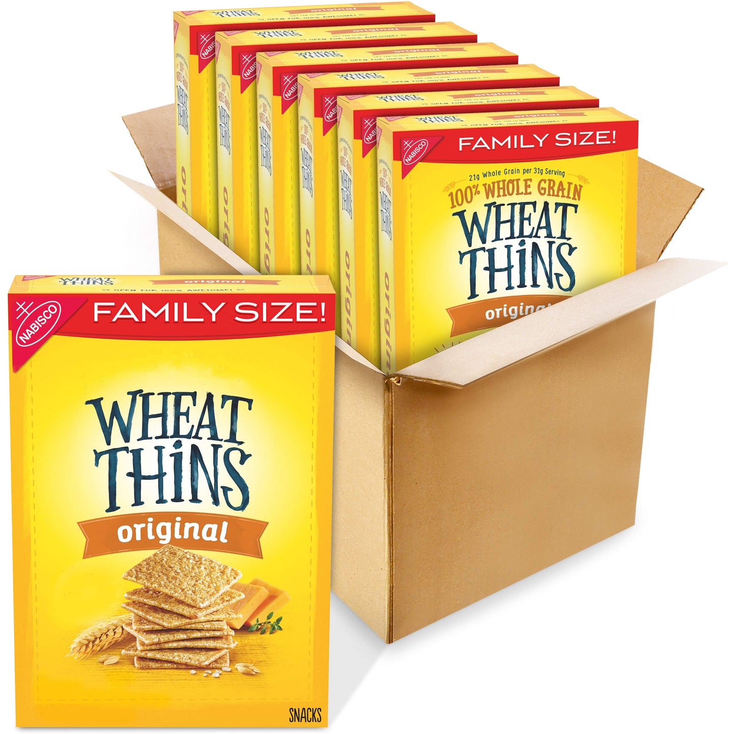 Wheat Thins Original Whole Grain Wheat Crackers, Party Size, 20 oz Box