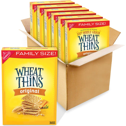 Wheat Thins Original Whole Grain Wheat Crackers, Party Size, 20 oz Box