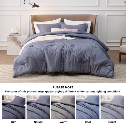 Bedsure Twin/Twin XL Comforter Set Dorm Bedding - Dark Grey Twin Bedding Set for College, Soft Cationic Dyed Bed Set for All Seasons, 2 Pieces, 1 Comforter (68"x88") and 1 Pillow Sham (20"x26"+2")