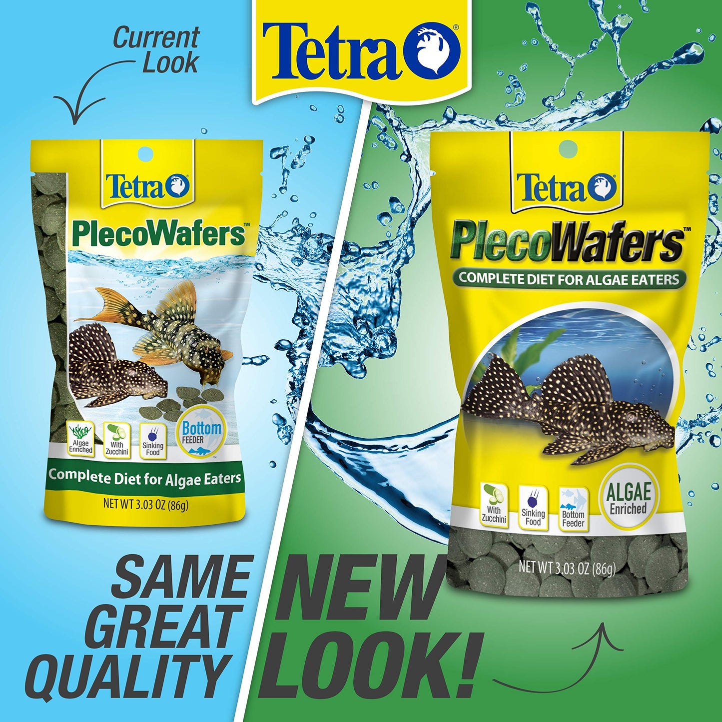 Tetra PRO PlecoWafers 5.29 Ounces, Nutritionally Balanced Vegetarian Fish Food for Bottom Feeders, Concentrated Algae Center